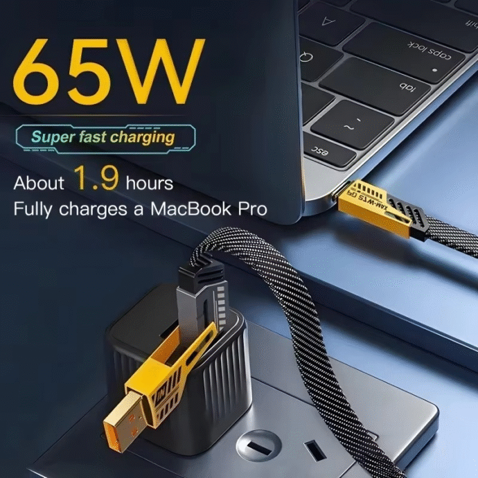 Câble Multi-USB 4-en-1 avec Porte-Clés – Charge Rapide PD 65W - Image 7