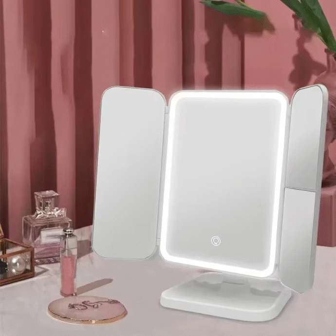 Miroir de Maquillage LED Tri-Volet – Grossissement Haute Précision - Image 7