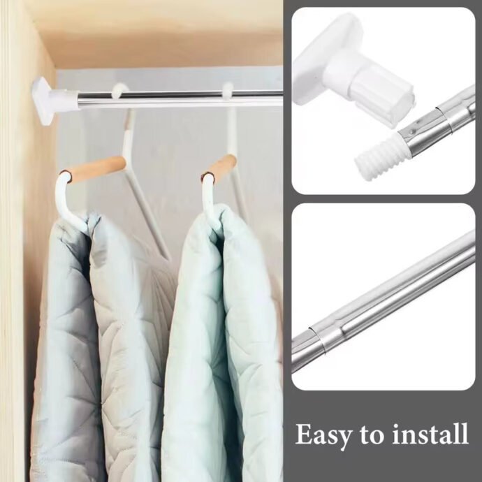 Tringle Télescopique Extensible en Acier Inoxydable – Polyvalente & Robuste - Image 2